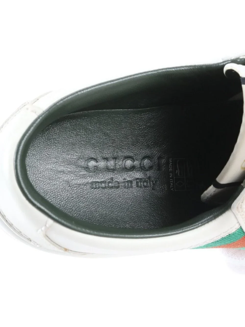 Gucci Agrado Web Stripe Leather Sneakers Low-Cut Lace Up Shoes 7